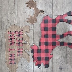 Buffalo Plaid Wall Decor Red & Black - Nursery, Child, Moose, Bear
